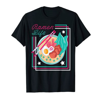Japanese Ramen Life Graphic Ramen Noodles Bowl Anime T-Shirt
