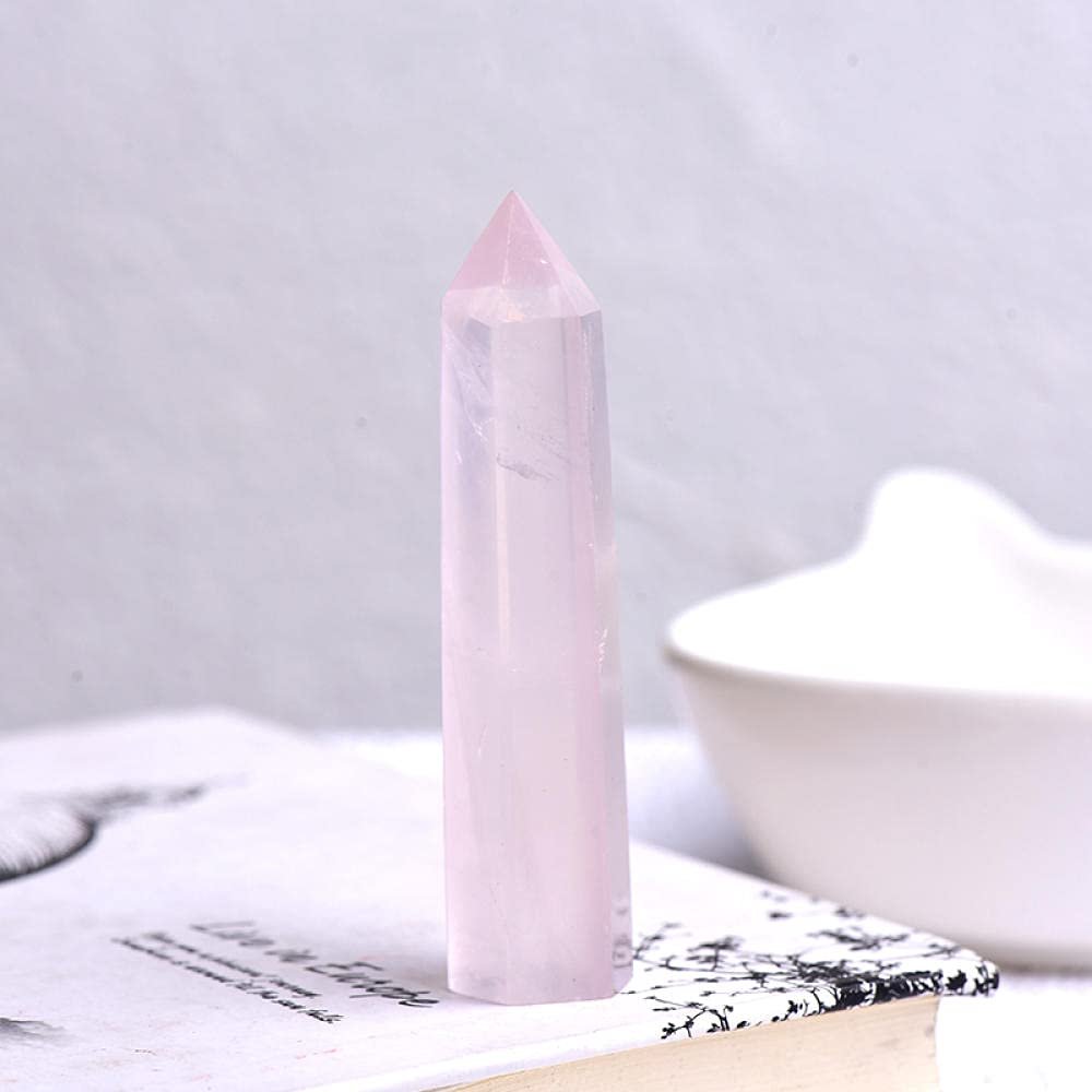 1PC Natural Crystal Column Quartz Rock Mineral Specimen Crystal Point Quartz Rainbow Wand Home DecorEnergy Stone-Pink_50-60mm