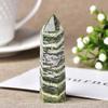 1PC Natural Zebra-Stripe Hexagonal Column Crystal Point Wand Mineral Crystal Home Decoration Stone Study Room Decoration-Zebra-Stripe Green_71-80mm view 1