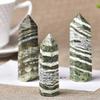 1PC Natural Zebra-Stripe Hexagonal Column Crystal Point Wand Mineral Crystal Home Decoration Stone Study Room Decoration-Zebra-Stripe Green_71-80mm view 2