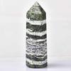 1PC Natural Zebra-Stripe Hexagonal Column Crystal Point Wand Mineral Crystal Home Decoration Stone Study Room Decoration-Zebra-Stripe Green_71-80mm view 4