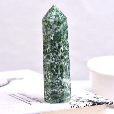 1PC Natural Crystal Column Quartz Rock Mineral Specimen Crystal Point Quartz Rainbow Wand Home DecorEnergy Stone-Qing Hai Cui Jade_60-70mm