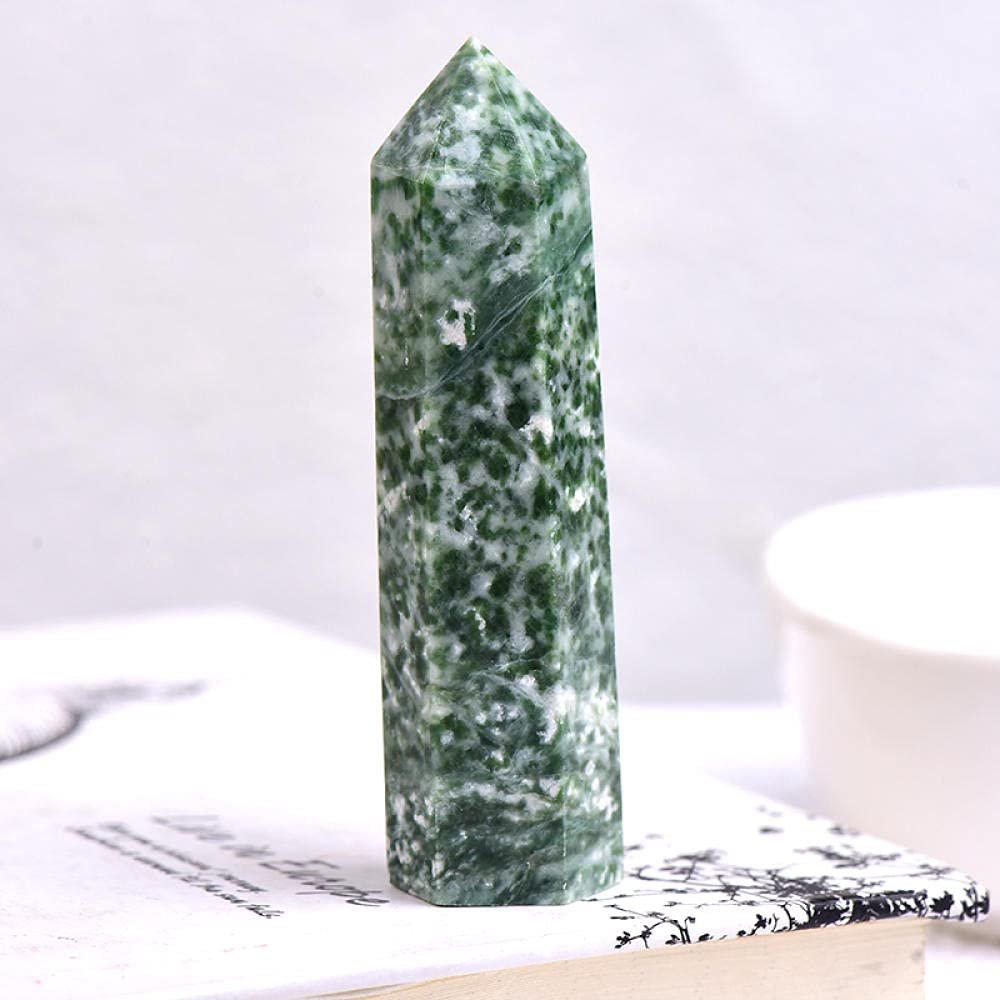 1PC Natural Crystal Column Quartz Rock Mineral Specimen Crystal Point Quartz Rainbow Wand Home DecorEnergy Stone-Qing Hai Cui Jade_60-70mm