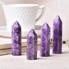 1pc Natural Crystal Point Obelisk Purple Quartz Tower Ornament for Home Decor Energy Stone Pyramid Gift-Natural Lapidolite_70-80mm view 4
