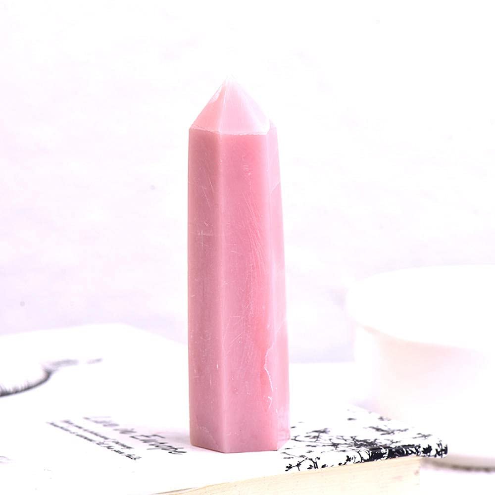 1PC Natural Crystal Column Quartz Rock Mineral Specimen Crystal Point Quartz Rainbow Wand Home DecorEnergy Stone-Powder Opal_70-80mm