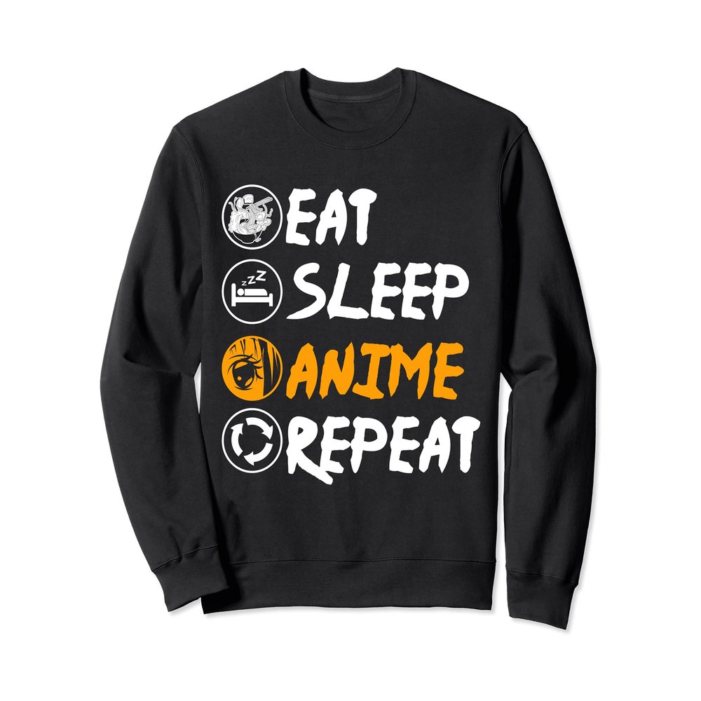Japan Ramen Noodles Kawaii Eat Sleep Anime Repeat Anime Sweatshirt