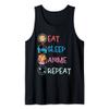 Eat Sleep Anime Repeat Japanese Ramen Noodles Kawaii Anime Tank Top view 1