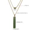 Two Layer Bar Stone Chain Necklace for Women Horizontal Bar Delicate Gemstones Pendant Minimalist-Lapis view 3