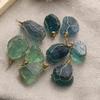 1 PCS 2.5-3cm Natural Blue Fluorite Quartz Crystal Pendant Necklace Stone Gemstone Home Decoration Accessoreies-Blue or Green Random view 4