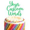 GuteGifts Personalised Cake Topper Happy Birthday Party Decorations Customized with Any Text Wedding Party Multicolour 1st 13th 16th 18th 21st 30th 40th 50th 60th 70th (Green) view 1