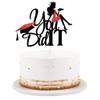 LVEUD Congratulations on Graduation Cake Topper 2021 Glitter Girl Graduation Cake Topper 2021 Graduation Decorations 2021 Graduation Party Decoration Supplies (Black)