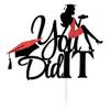 LVEUD Congratulations on Graduation Cake Topper 2021 Glitter Girl Graduation Cake Topper 2021 Graduation Decorations 2021 Graduation Party Decoration Supplies (Black) view 3