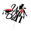 LVEUD Congratulations on Graduation Cake Topper 2021 Glitter Girl Graduation Cake Topper 2021 Graduation Decorations 2021 Graduation Party Decoration Supplies (Black) view 4