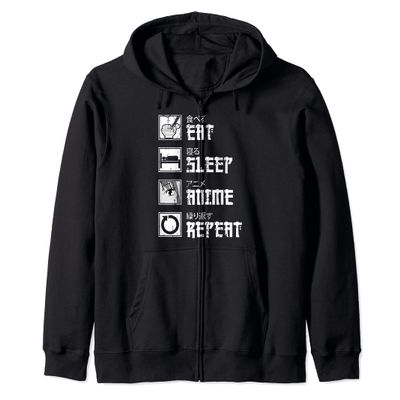 Manga Ramen Noodles Foodie Kawaii Japanese Otaku Anime Zip Hoodie
