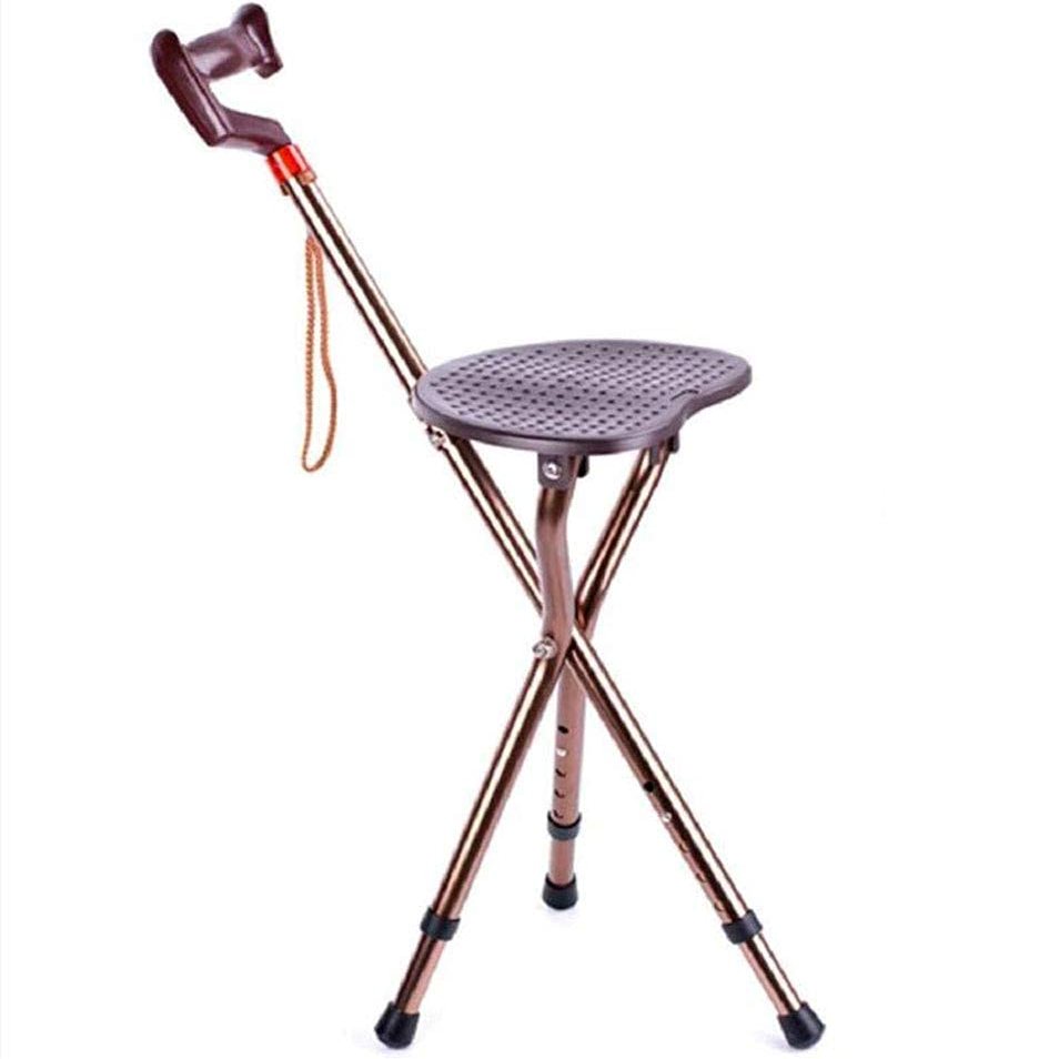 Walking Stick, Walking Cane with Folding Seat - Tripod Folding Walking Stick Seat, Disability Aid Folding Seat Cane (Walking Stick & Chair Seat) for The Elderly, People with Reduced Mobility