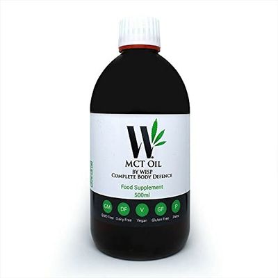 Wisp MCT Oil 500ml High Potency C8 & C10 MCT Oil - Premium Keto Diet Supplement - Boosts Ketones - Suitable for Ketogenic, Paleo, Vegan & Low Carb Diet