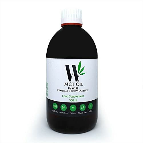 Wisp MCT Oil 500ml  High Potency C8 & C10 MCT Oil - Premium Keto Diet Supplement - Boosts Ketones - Suitable for Ketogenic, Paleo, Vegan & Low Carb Diet