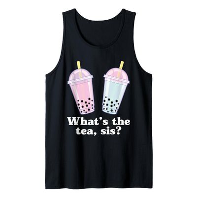 What's The Tea Sis Bubble Tea Gossip Milk Tea Tapioca Tank Top
