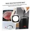 50pcs Wax Machine Anti-fouling Ring Stain Resistant Paper Mat for Wax Heater Hair Remover Mat Double Wax Ring Wax Beans Hair Removal Mat Wax Collars Cleaning Pad Square view 2