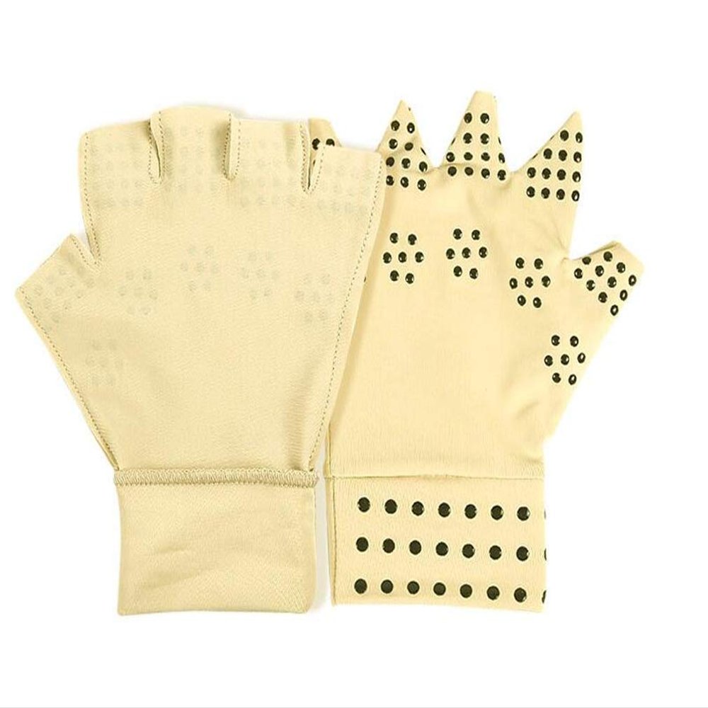 1 Pairs Arthritis Gloves, Elastic Pressure Nursing Gloves, Cycling Non-slip Half-finger Protection Joints, Relieve Hand Pressure, for Rheumatoid Arthritis Carpal Tunnel, Arthritis, RSI, Tendonitis