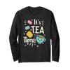 Tea Lover Cute Kawaii Teacup Cookies Macarons Tea Party Long Sleeve T-Shirt view 1