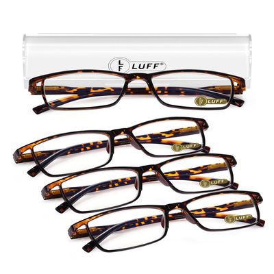LUFF 4Pcs Anti-Blue-ray Reading Glasses Portable Ultra-Light Readers(3.75X)
