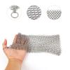 Beengou Cast Iron Cleaner 8"x6" Stainless Steel 316 Chainmail Scrubber for Cast Iron Pan Pre-Seasoned Pan Dutch Ovens Waffle Iron Pans view 4