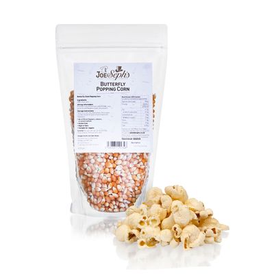 Joe & Seph's Popping Corn Kernels, Butterly Corn (1x400g), Cinema Style, Popping corn for a popcorn maker, movie night snack, unflavoured kernels, healthy snacks, DIY