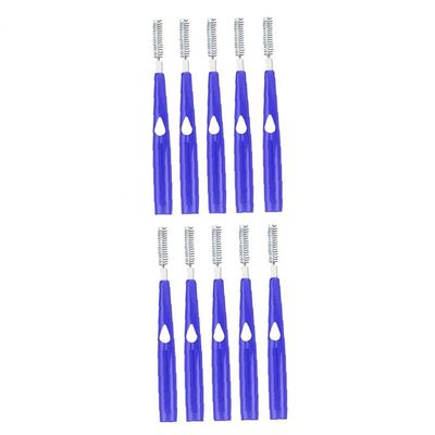 BRAVOLUNE Dental Floss Brush Interdental Toothpick Dental Flosser Tooth Cleaning Tool for Oral Dental Hygiene 0.6mm Purple 10pcs