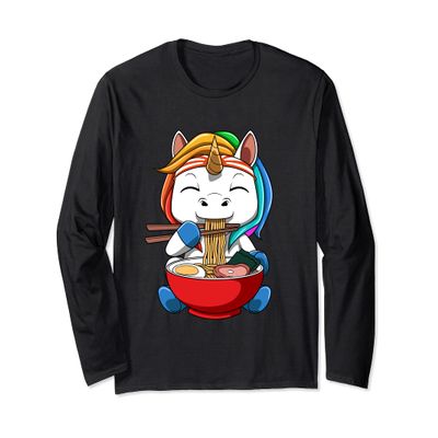 Anime Ramen Unicorn Noodle Soup Long Sleeve T-Shirt