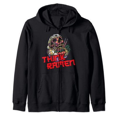 Ramen Life Think Ramen Noodles Funny Zip Hoodie