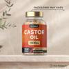 Castor Oil Capsules 1500mg | 200 Softgel Capsules | Digestive Health | Rich in Omega 6 & 9 | Pure Castor Oil Supplement | by Horbaach view 4