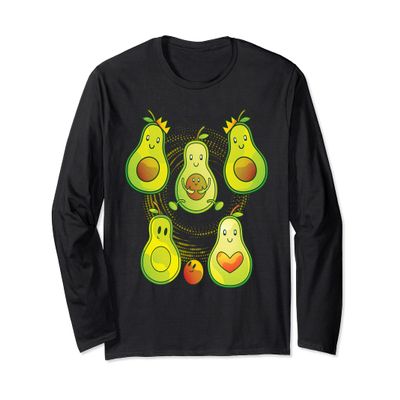 Cute Avocado Family Avocado Seeds Keto Avocado Long Sleeve T-Shirt