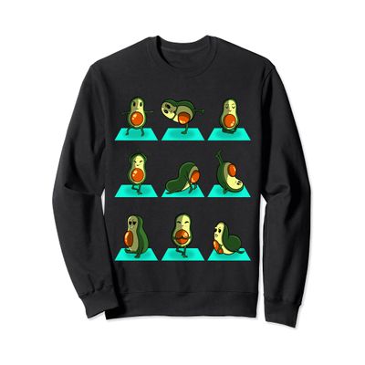 Avocado Yoga Workout Gym Inspiration, Avocado Lovers, Vegan Sweatshirt
