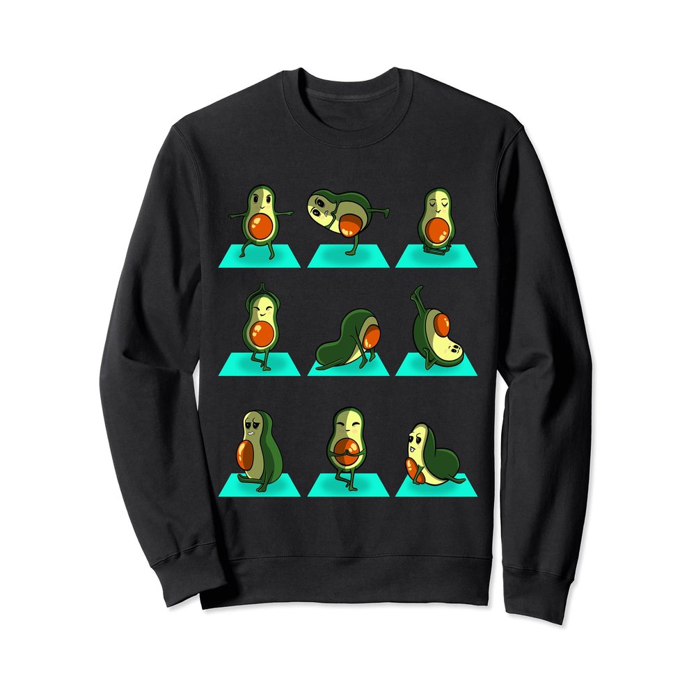 Avocado Yoga Workout Gym Inspiration, Avocado Lovers, Vegan Sweatshirt