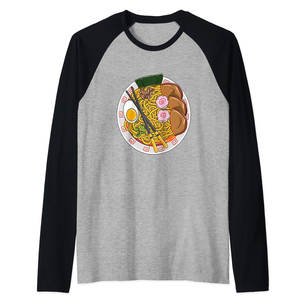 Kawaii Ramen Noodle Japanese Ramen Life Raglan Baseball Tee