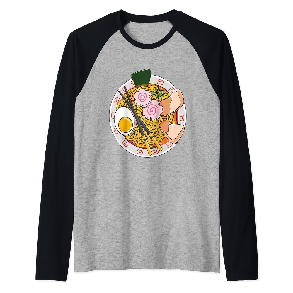 Kawaii Japanese Ramen Noodle Life Raglan Baseball Tee