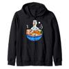 Japanese Kawaii Llamen Ramen Noodle Chillin Bowl Zip Hoodie view 1