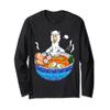 Japanese Kawaii Llamen Ramen Noodle Chillin Bowl Long Sleeve T-Shirt view 1
