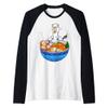 Japanese Kawaii Llamen Ramen Noodle Chillin Bowl Raglan Baseball Tee view 1