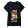 Womens Boba a Day Keep Reality Away Bubble Tea Drink Love Beverage V-Neck T-Shirt view 1
