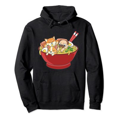 Anime Japanese Dog Ramen Kawaii Ramen Noodle Life Pullover Hoodie