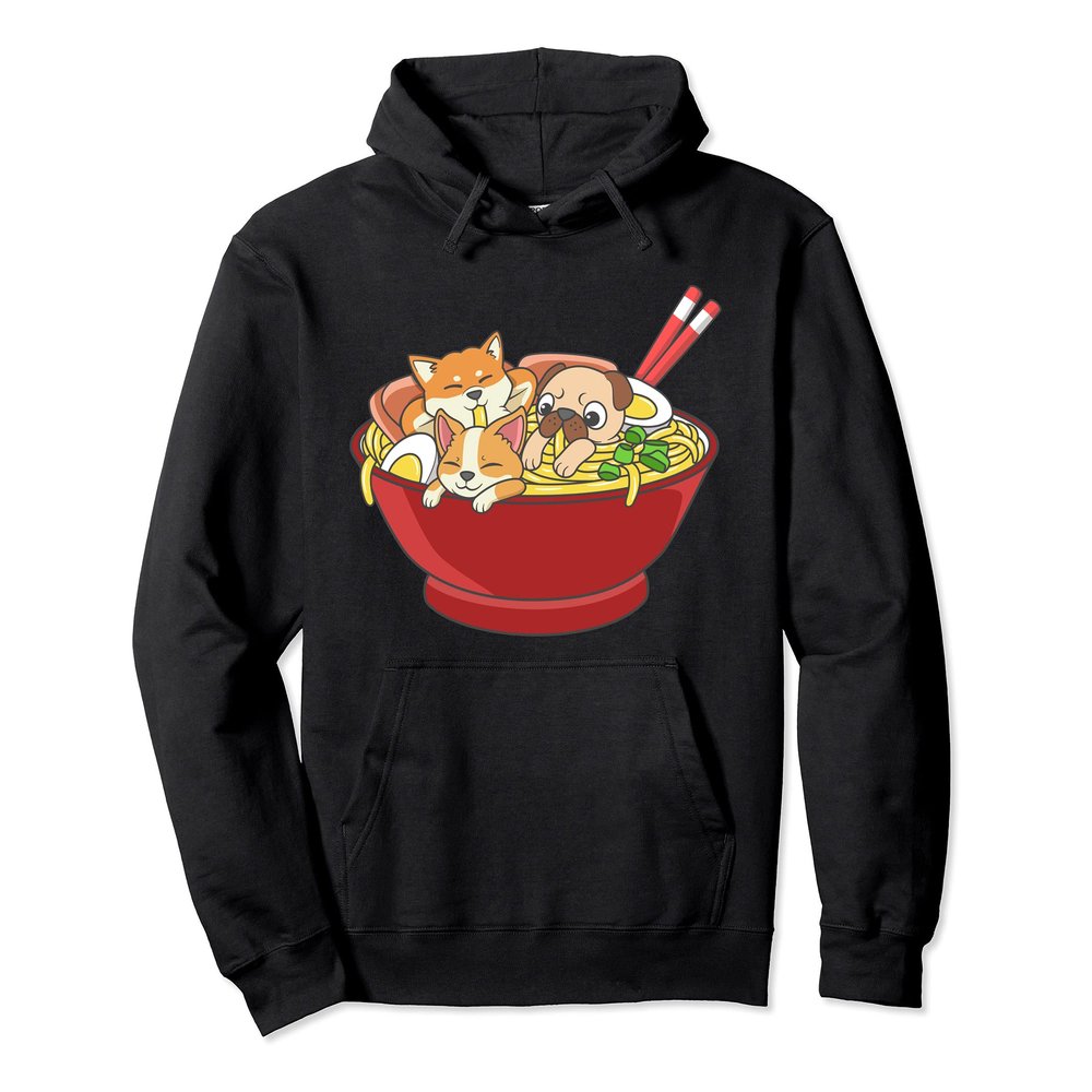 Anime Japanese Dog Ramen Kawaii Ramen Noodle Life Pullover Hoodie