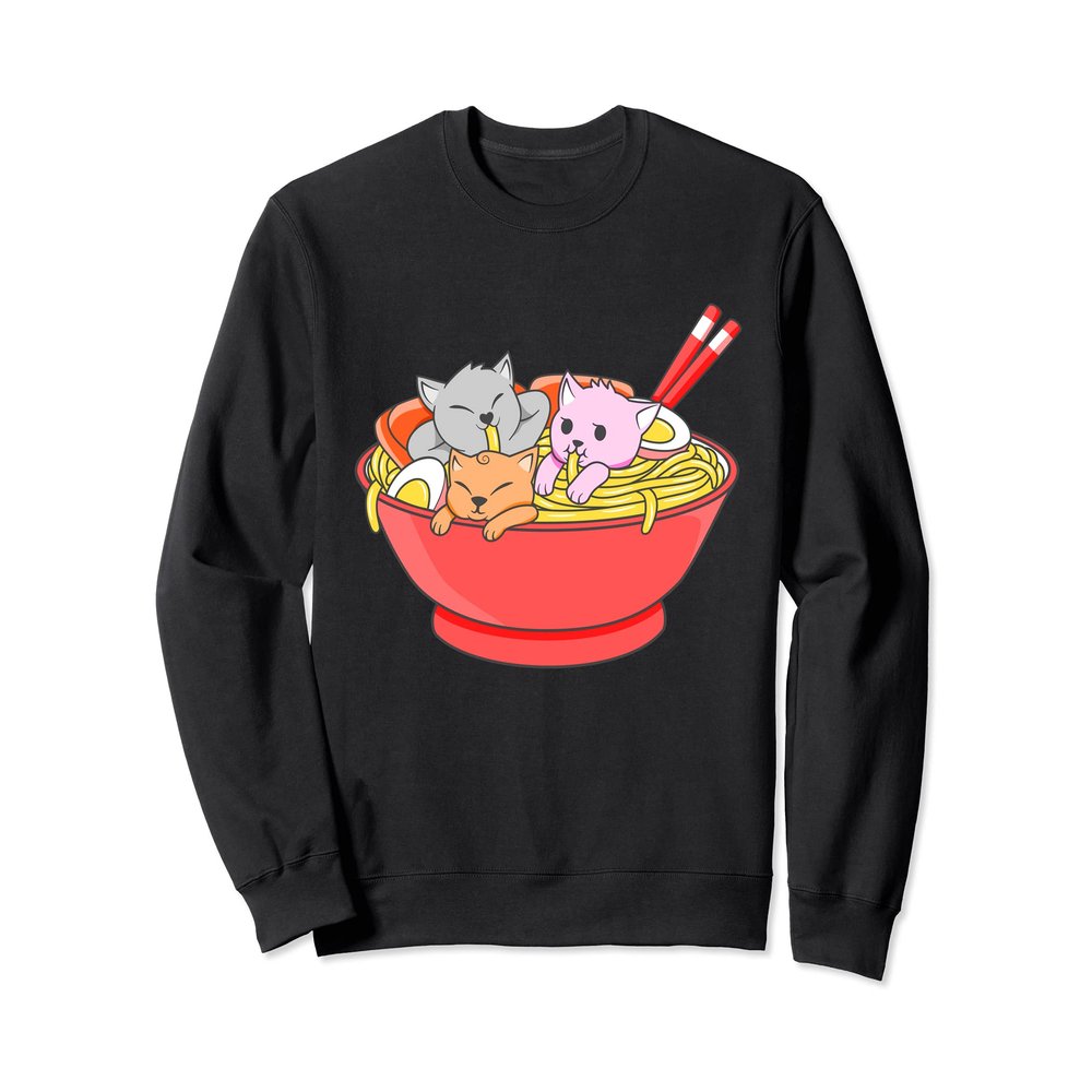 Anime Japanese Cat Ramen Kawaii Ramen Noodle Life Sweatshirt