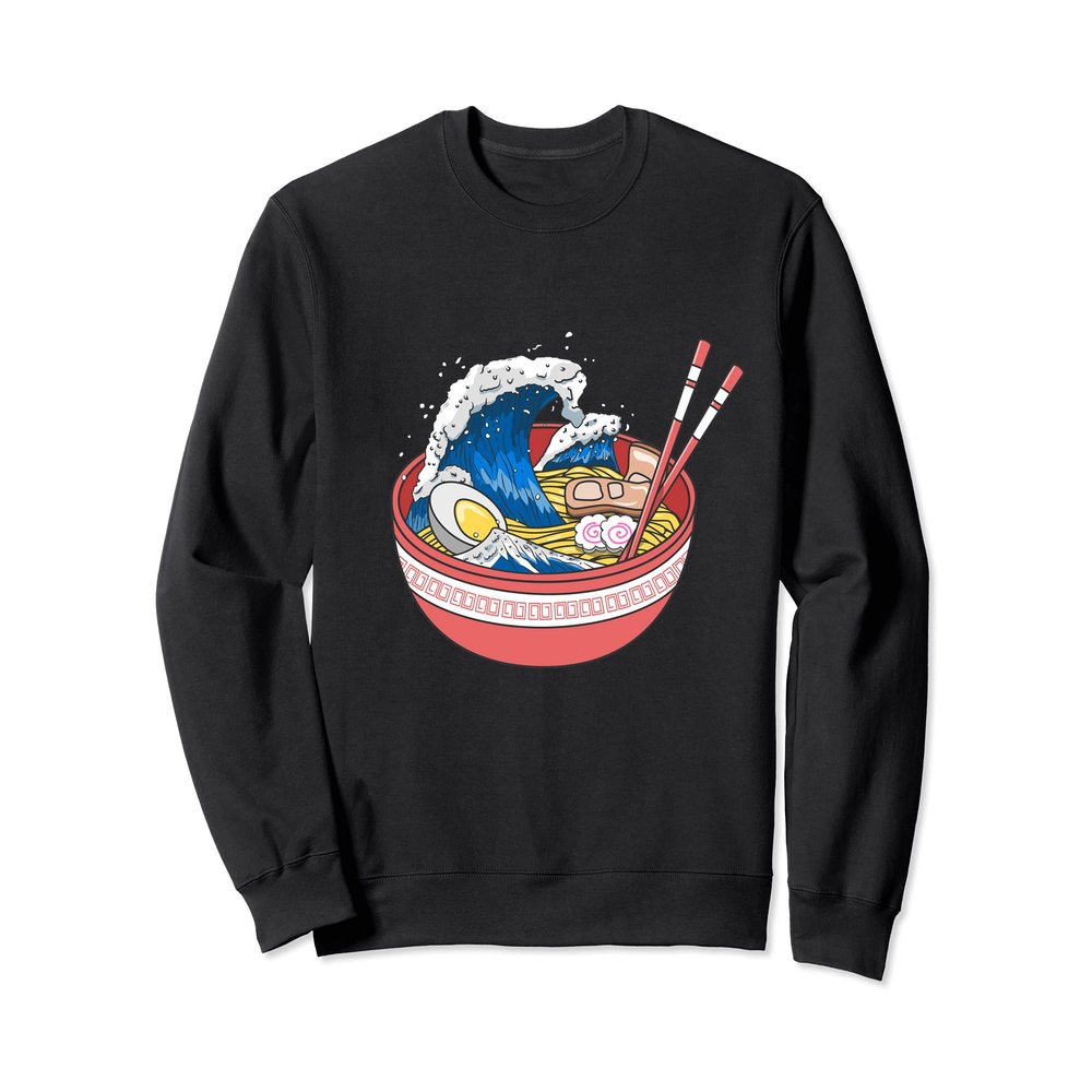 Kawaii Japanese Ocean Ramen Wave Sweatshirt