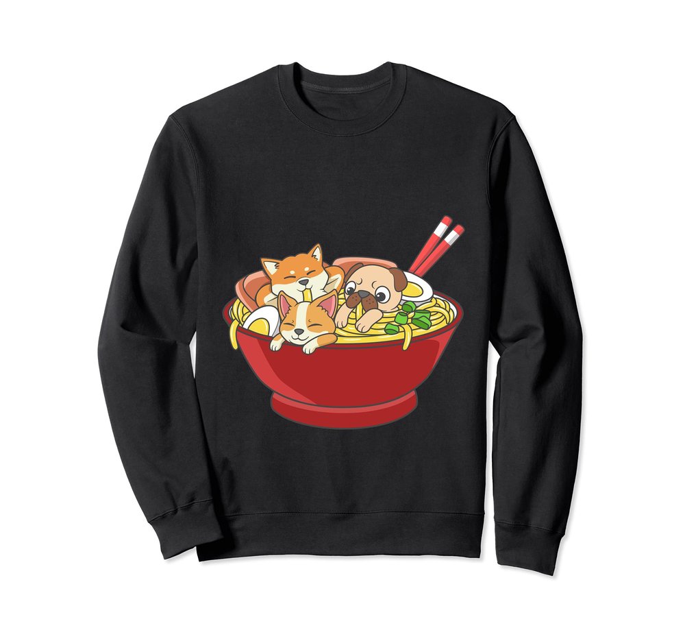 Anime Japanese Dog Ramen Kawaii Ramen Noodle Life Sweatshirt