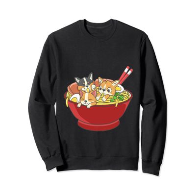 Anime Japanese Corgi Ramen Kawaii Ramen Noodle Life Sweatshirt