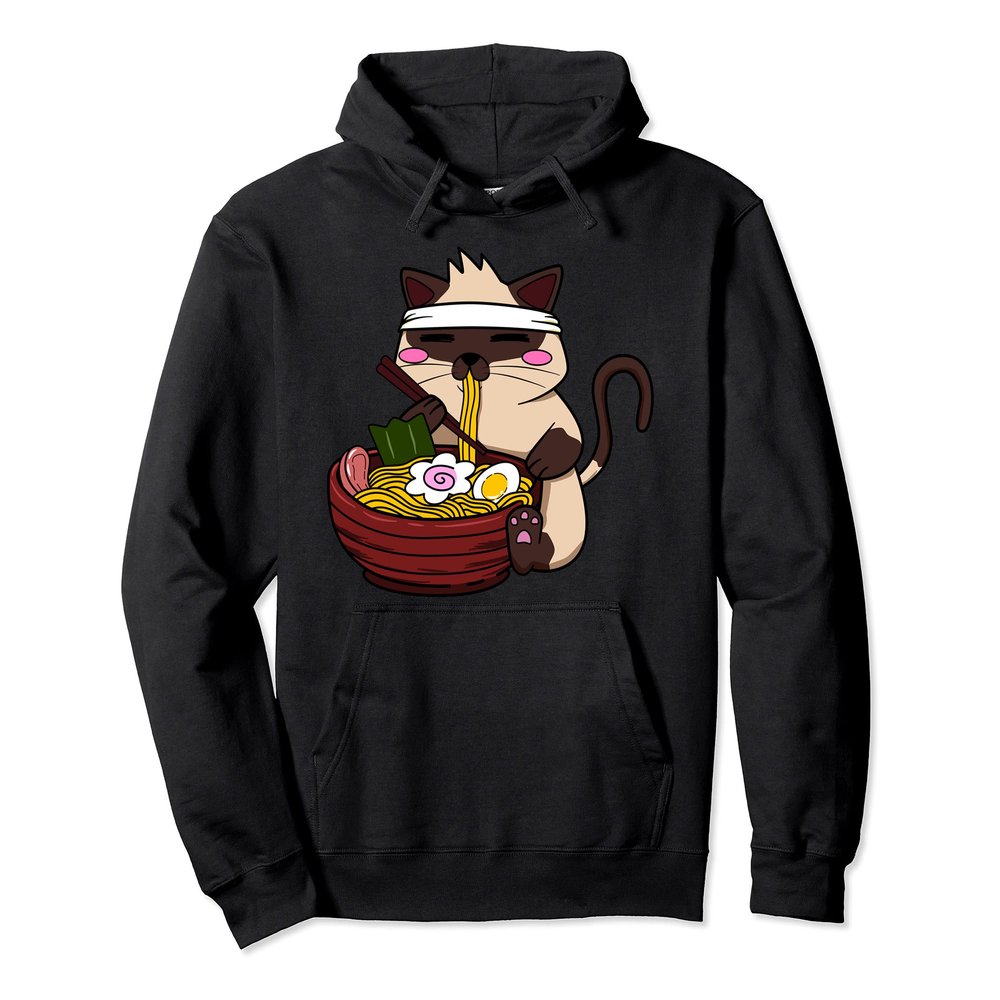 Anime Siamese Ramen Japanese Ramen Life Noodle Pullover Hoodie