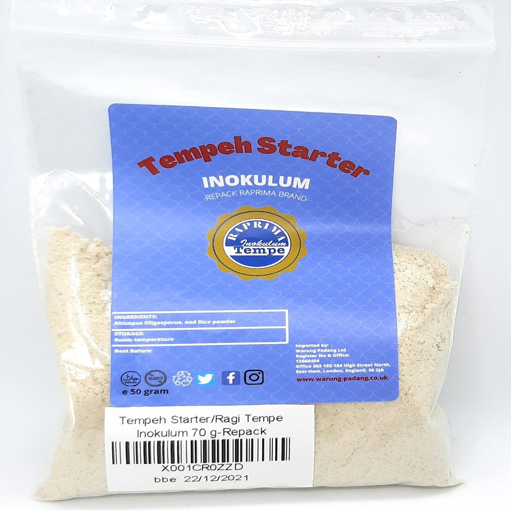 Tempeh Starter/Live Culture/Ragi Tempe/Inokulum-Non GMO-Halal 70 Gram (70)