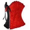 Corsets For Women Gothic Black Splicing Red Jacquard Zipper Sexy Overbust Corset Size S-6Xl-Multi_S view 1